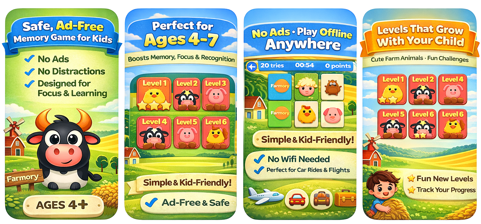 Safe ad-free kids memory game
